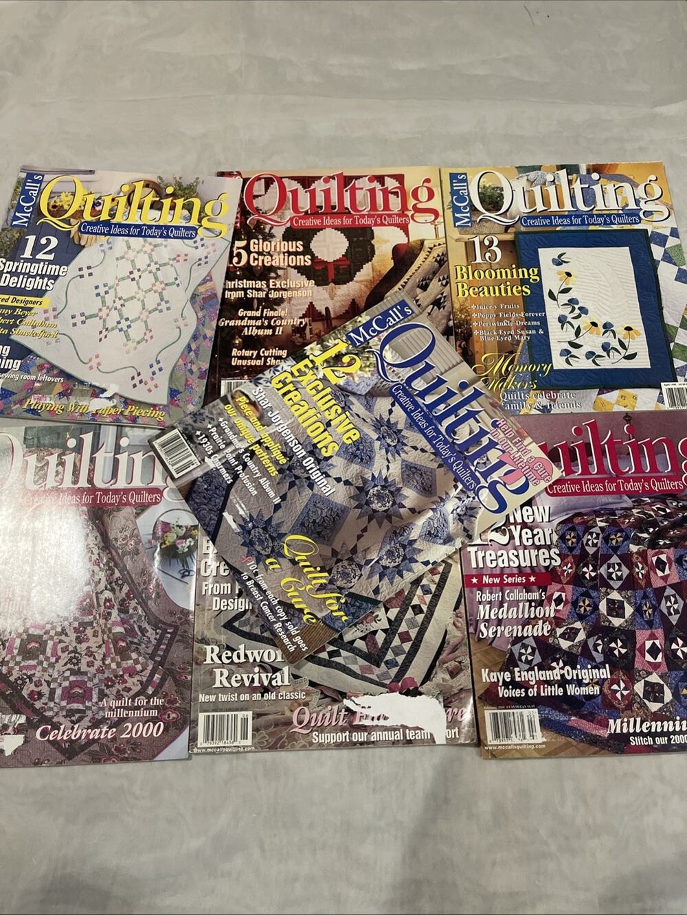 Lot Of 7 1999 2000 McCall’s Quilting Magazines Books Patterns Sewing Projects